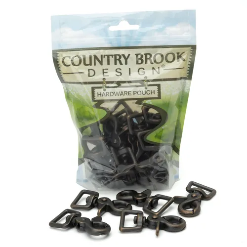 Vista 6 de Country Brook Design - Ganchos giratorios de bronce envejecido (3/4 pulgadas, paquete de 10)