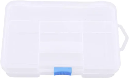 Vista 12 de Heyiarbeit Caja de almacenamiento de componentes, 10 rejillas de plástico fijas para componentes electrónicos, cajas de herramientas, color blanco