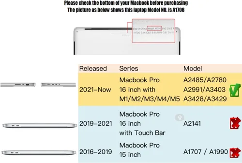 Vista 2 de Se7enline Funda rígida compatible con MacBook Pro de 16 pulgadas 2021/2022/2023/2024 para A2485 A2780 A2991 A3403 M4 M3 M2 M1 y teclado y protector