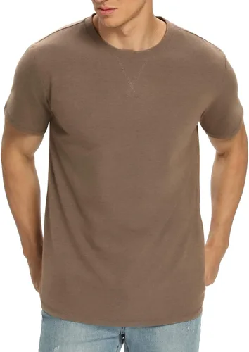 Vista 87 de NITAGUT Camiseta clásica de algodón para hombre con cuello redondo
