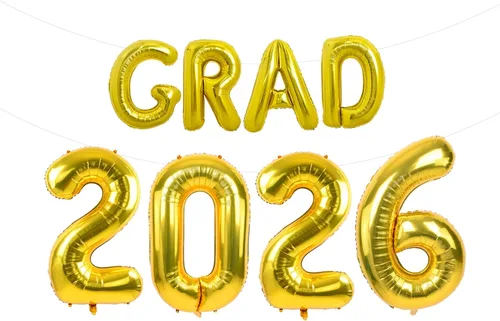 Vista 35 de TONIFUL Decoraciones de graduación de enfermeras 2026, globos negros de felicitaciones RN 2026 de 16 pulgadas RN 2026, pancarta de clase de 2026