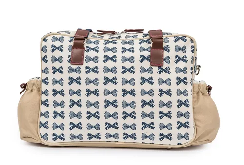 Vista 4 de Bolsa de pañales para bebé, mamá deliciosa, lazos azul marino