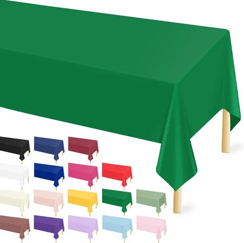 Vista 17 de Mulbozy Mantel de plástico negro desechable 4 unidades, 54 × 108 pulgadas