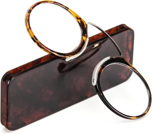 Vista 13 de REAVEE Paquete de 2 lentes de lectura con clip de nariz sin brazos para hombres y mujeres, sin sienes, delgados y compactos, ultra delgados con mini