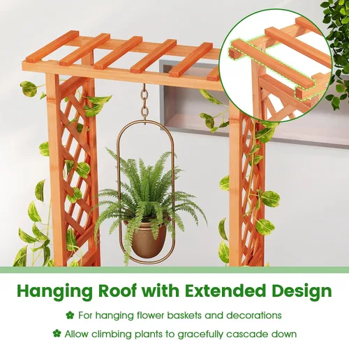 Vista 3 de HAPPYGRILL Cama de jardín elevada con enrejado y techo colgante