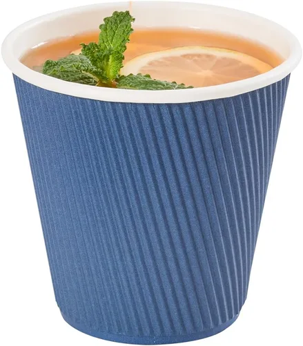 Vista 42 de Tazas para café de papel aislado, pared ondulada, kraft, 12 onzas - Caja de 25 unidades - tapas a juego: RWA0360B, RWA0360W, RWA0328LG, RWA0328GR