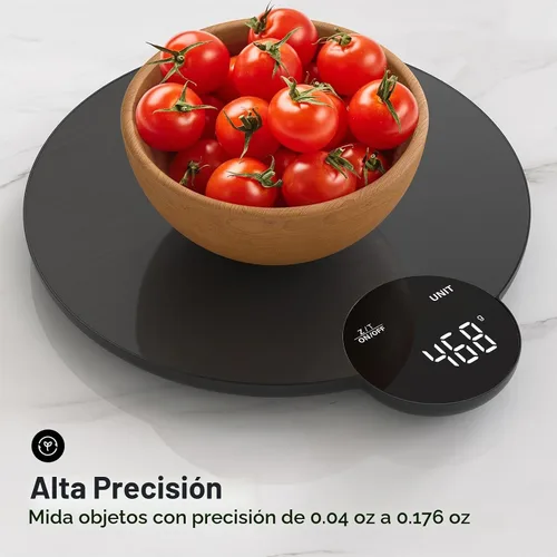 Vista 2 de Ultrean Báscula de precisión para alimentos de 1g/0.1oz, báscula de cocina digital con pantalla LED HD, acero inoxidable, capacidad de 11 libras
