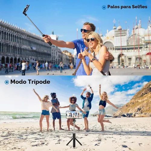 Vista 9 de Trípode para selfie, trípode retráctil para selfie stick con control remoto inalámbrico, para fotografía, transmisión en vivo, grabación de video