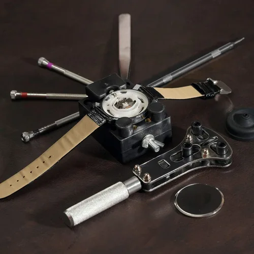 Vista 8 de Anezus - Kit de reparación de reloj, kit de herramientas de reloj de 187 piezas con herramientas de extracción de pasadores de eslabones de reloj