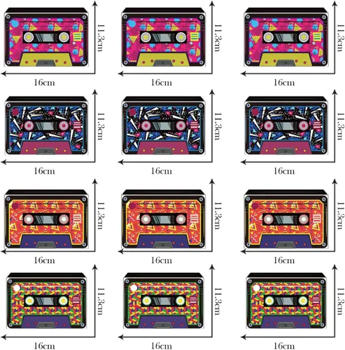 Vista 4 de Decoraciones de fiesta de los años 80, estilo retro de los años 80, hip hop, música, fiestas, espirales colgantes, montados y listos para usar