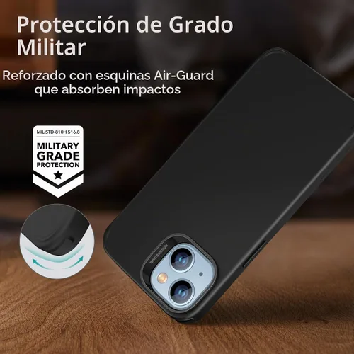 Vista 5 de ESR Funda magnética híbrida con HaloLock, compatible con iPhone 14 y 13, compatible con MagSafe, protección de grado militar a prueba de golpes Negro