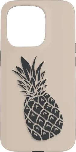 Vista 14 de Black Dark grey Pineapple on Tan beige for Pineapple lovers Case for iPhone 16