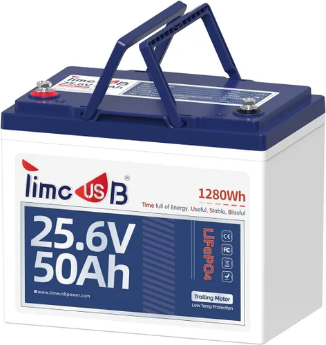 Vista 11 de Timeusb Batería LiFePO4 de litio con motor de arrastre de 12 V 50 Ah con protección a baja temperatura, células de grado A integradas BMS de 50 A
