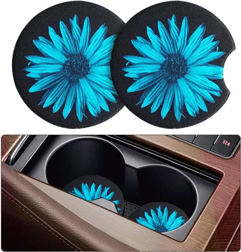 Vista 21 de Posavasos absorbentes para automóvil para bebidas, paquete de 2 bonitos portavasos para mujeres con agarre en la punta de los dedos, accesorios