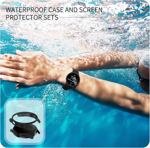 Vista 2 de Pack de 12 fundas para Samsung Galaxy Watch 6 de 40 mm, protector de pantalla con cubierta de policarbonato duro y película protectora de vidrio