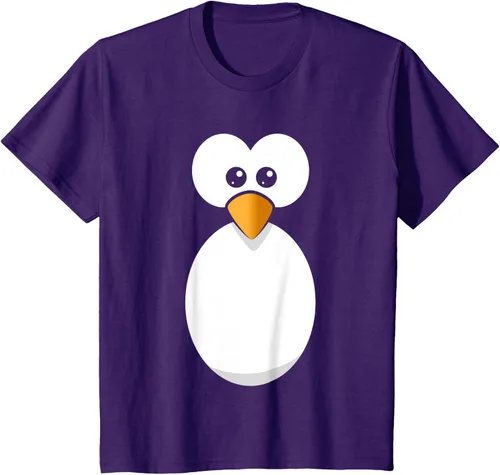 Vista 62 de Camiseta divertida con diseño de cara de pingüino o disfraz fácil, color negro, talla S