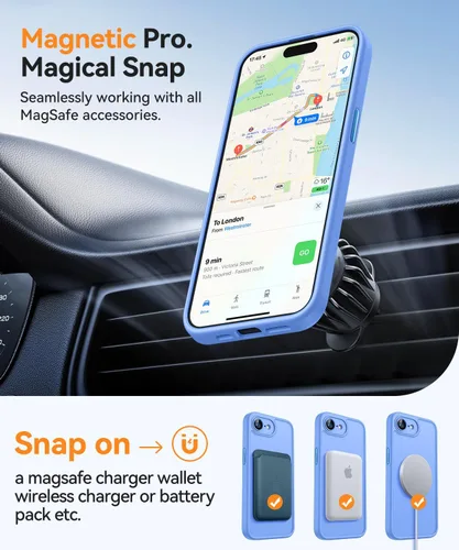 Vista 158 de CANSHN Funda magnética compatible con iPhone Air (6.5 pulgadas), mejorada [protección completa de la cámara] [compatible con Magsafe]