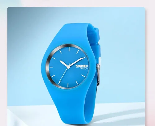 Vista 2 de Gosasa Casual estilo simple correa de silicona mujeres hombres deportes relojes 30M impermeable