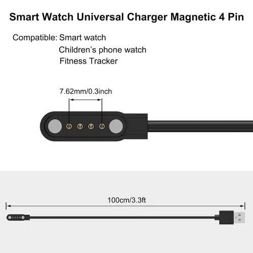 Vista 4 de Meliya Cable de carga magnético de repuesto para auriculares de conducción ósea, cable de carga USB para interfaz de 4 pines Auriculares