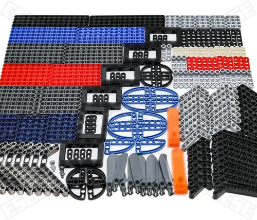Vista 2 de TEESE Juego de 282 piezas de vigas técnicas con minifigura de helicóptero rotor y separador de ladrillos, compatible con piezas técnicas