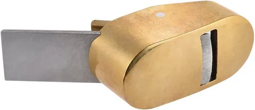 Vista 4 de Herramienta de luthier para violín, violeta, viola y violonchelo Curved sole luthier plane with brass body, sharp steel blade for violin, viola