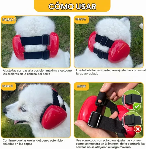 Vista 4 de derYEP Orejeras para perros para protección auditiva 29dB NRR orejeras de protección contra el ruido (grande, rojo)