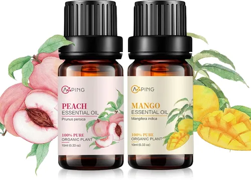 Vista 12 de Aceites esenciales de manzana y cereza, aceites vegetales naturales 100% puros y orgánicos para difusor, aroma, spa, masaje, yoga, perfume, 2 x 0.3
