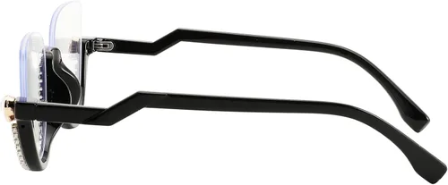 Vista 2 de FEISEDY Gafas de bloqueo de luz azul para mujer, gafas de ojo de gato con incrustaciones de diamante antifatiga ocular B2995