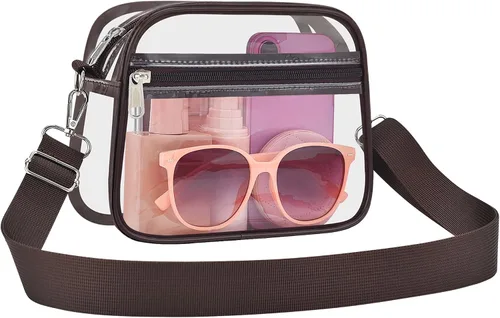 Vista 12 de COK Bolsa transparente para eventos de estadio, bolsas cruzadas para mujeres y hombres, bolso transparente para conciertos y festivales