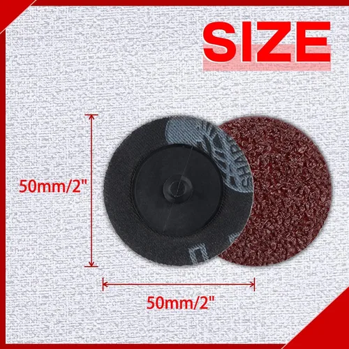 Vista 2 de SPEEDWOX 50 piezas de 2 pulgadas de 36 grano Discos de cambio rápido con bloqueo de rollo Revestimiento de óxido de aluminio Accesorios