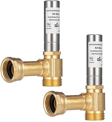 Vista 8 de Paquete de 2 pararrayos de martillo de agua, lavadora 3/4 absorbe golpes y reduce el ruido, lavadora de lavandería, válvula de golpeo, manguera