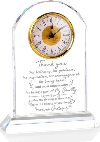 Vista 12 de Ornalrist Regalos de Jefe para Hombres y Mujeres Reloj de Cristal, Regalos para Jubilación Jefa Mujer - Regalo de Apreciación de Jefe para Hombres