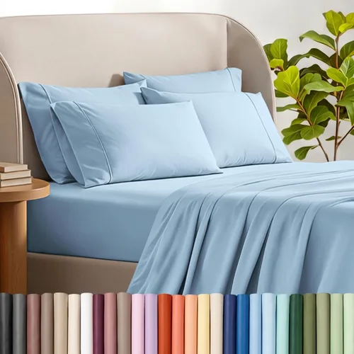 Vista 22 de Bare Home Hotel Luxury - Juego de sábanas Queen extra suave, 6 piezas, bolsillos profundos, ajuste fácil, refrescantes y transpirables, resistentes