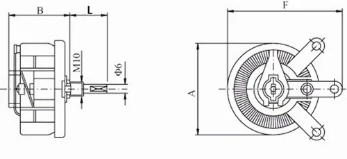 Vista 4 de Potenciómetro bobinado de alambre de alta potencia 100W 100 OHM, resistencia variable, reóstato, 100 vatios.
