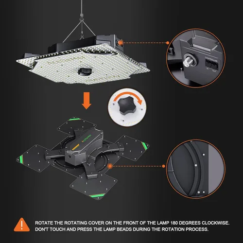 Vista 5 de Luz LED ajustable para cultivo con 3144 diodos, luces regulables para el conductor, espectro completo verdadero con panel extensible, lámpara
