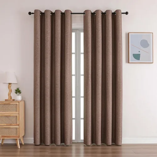 Vista 17 de Cortinas opacas con ojales para dormitorio y sala de estar, juego de 2 paneles con aislamiento térmico para oscurecer la habitación