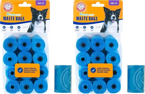 Vista 8 de Arm & Hammer Bolsas desechables de basura para perros y gatos fáciles de rasgar con bicarbonato de sodio activado, 180 bolsas de excrementos