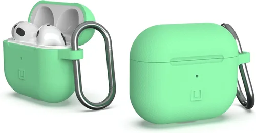 Vista 13 de UAG - Funda diseñada para AirPods (3ª generación 2021) Metropolis Ballistic ARMR Olive Drab, funda protectora resistente compatible con carga