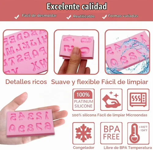 Vista 3 de 26 moldes de silicona para chocolate, 2 piezas, 0-9 números 3D para decoración de pasteles, dulces, cupcakes, pasteles, popsicle polimérico, arcilla