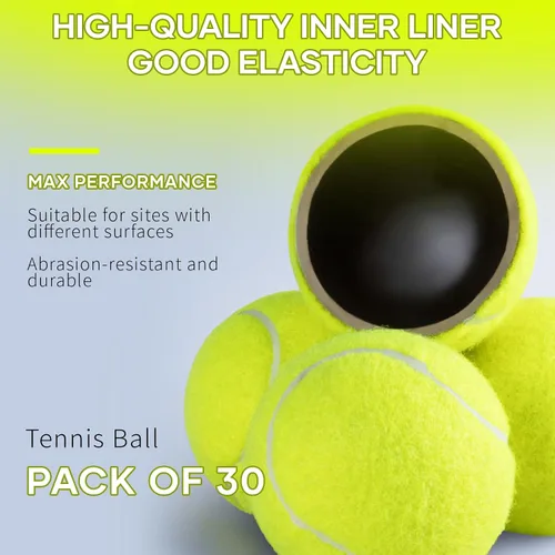 Vista 3 de Paquete de 38 pelotas de tenis a granel para entrenamiento de tenis, juguetes para mascotas, entrenador, juego en interiores y exteriores, pelotas