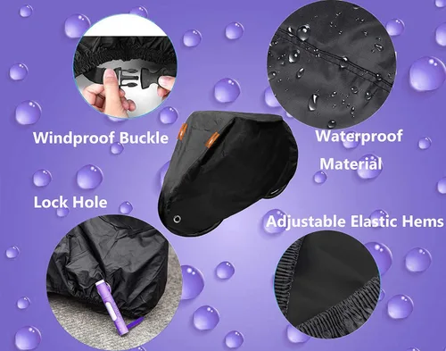 Vista 2 de Funda para bicicleta para 1, 2 o 3 bicicletas, funda impermeable para bicicleta, fundas de almacenamiento al aire libre para bicicleta XL XXL 420D
