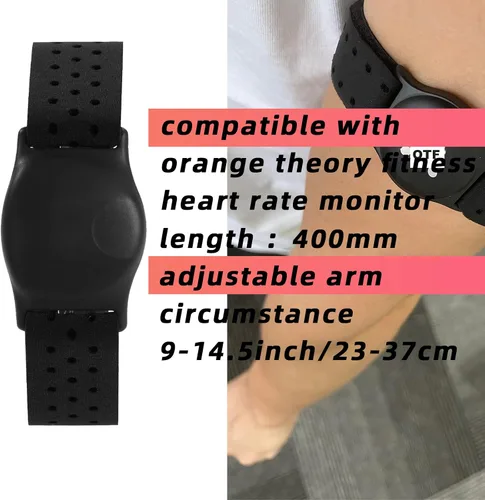Vista 2 de Correa de repuesto para brazo Fitcent compatible con OTF, OTF Burn, Orange Theory Fitness, banda de monitor de frecuencia cardíaca OT Beat..