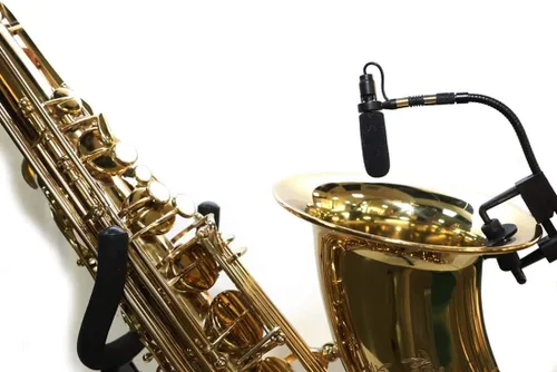 Vista 2 de PMM19B-H4P-SAX Saxofón/Trompeta Clip-On Micrófono de Instrumento Musical para Audio Technica Micrófono Inalámbrico y Entrada de Alimentación Phantom