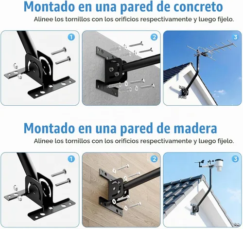 Vista 5 de Poste de montaje de antena de 1 pulgada de acero OD de montaje en J y placa