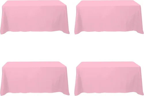 Vista 142 de BRILLMAX - Manteles para mesa rectangular de 6 pies, tela de lino de poliéster, lavable, para boda, recepción, banquete, fiesta de cumpleaños, 60 x