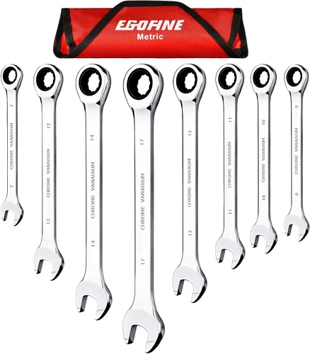 Vista 26 de Egofine Llave combinada de trinquete de 1 pulgada SAE, llave de engranajes de grado industrial con diseño de 12 puntos, trinquete de 72 dientes