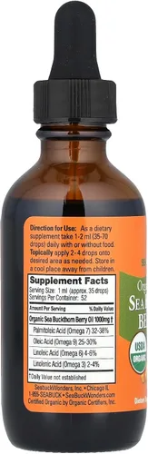 Vista 2 de Aceite orgánico de bayas de espino amarillo del Himalaya - 1.76 fl. oz (1.8 fl oz)