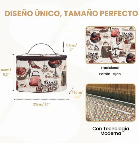 Vista 3 de Signare Neceser para Mujeres/Estuche de Tocador/Estuche de Maquillaje, Disponible en 14 Diseños Boutique
