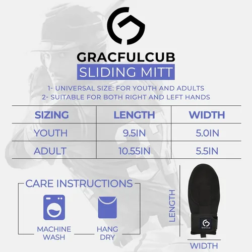 Vista 2 de Gracfulcub Guante deslizante de béisbol, guante deslizante de béisbol y softbol, diseño ergonómico que protege los dedos (gesto de bandera)