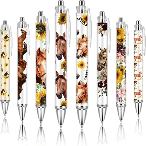 Vista 14 de Ireer 8 bolígrafos de bola para mujeres 1.00 mm de tinta negra lindos y elegantes, bolígrafos de punta fina de escritura suave para estudiantes